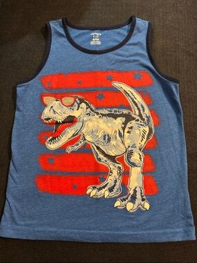 Carter's Blue Tank Top with Red Dino Graphic